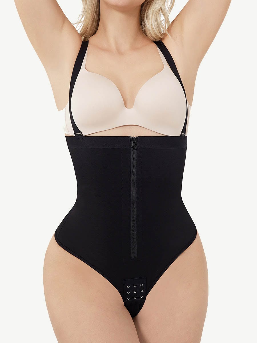 Zip-Front Thong Bodysuit