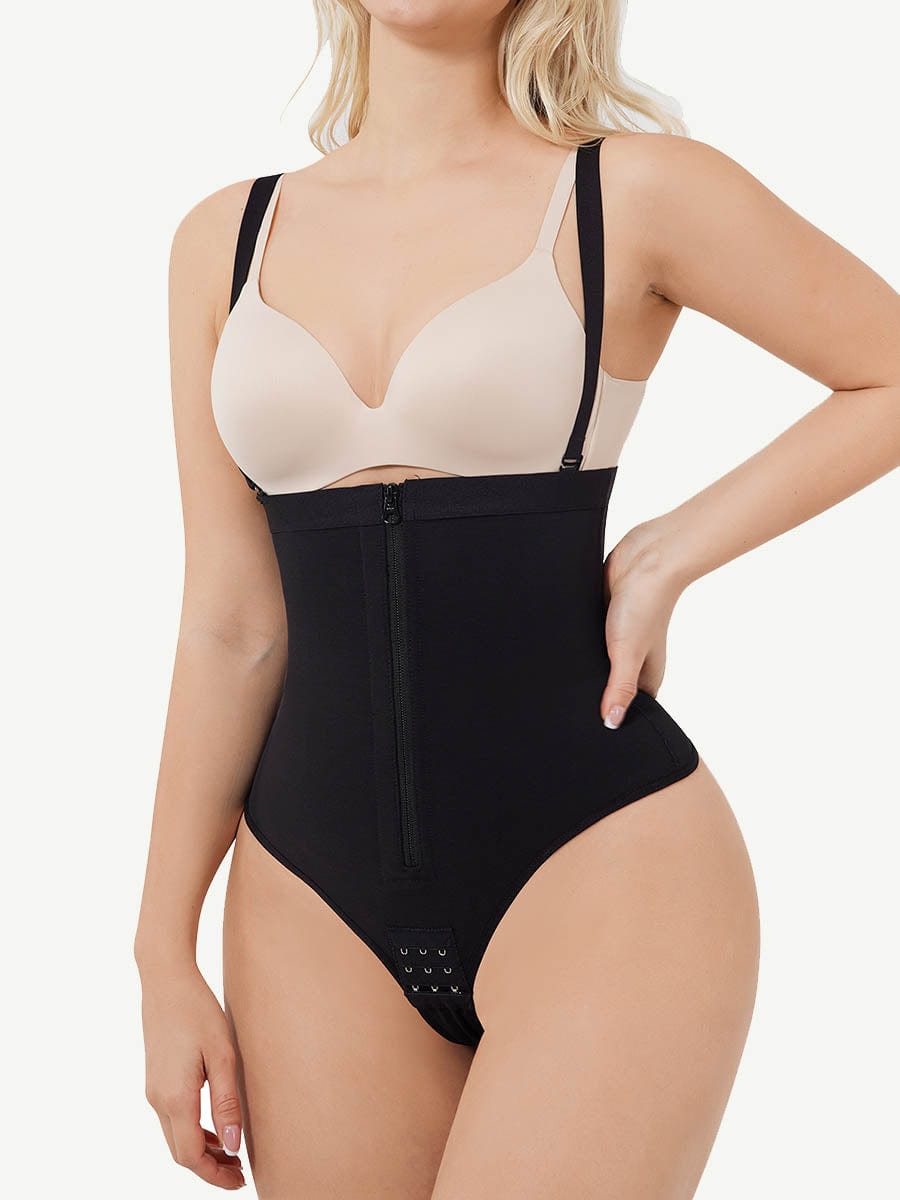 Zip-Front Thong Bodysuit
