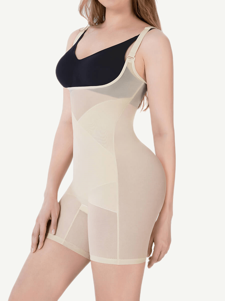 Open-Bust Crossover Bodysuit
