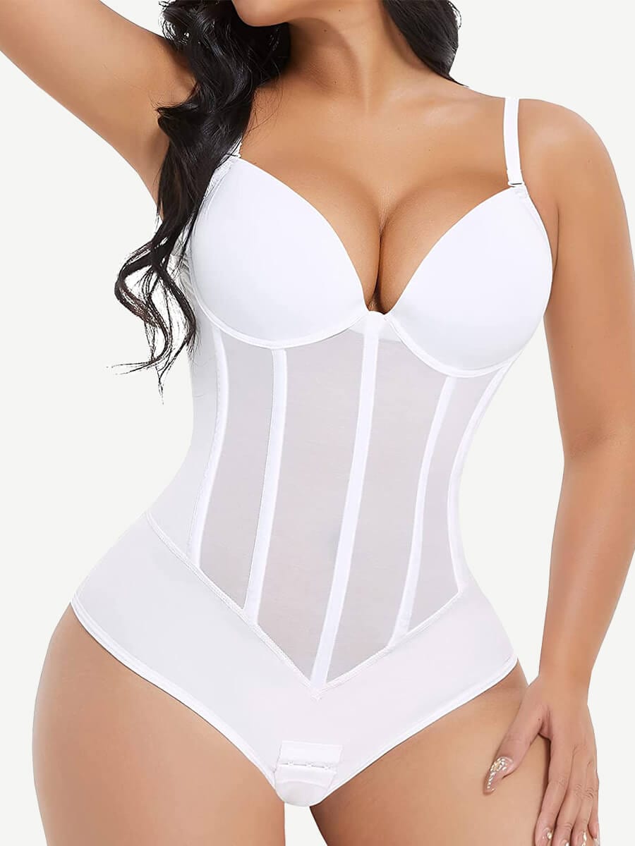 Backless 5-Bone Corset Bodysuit