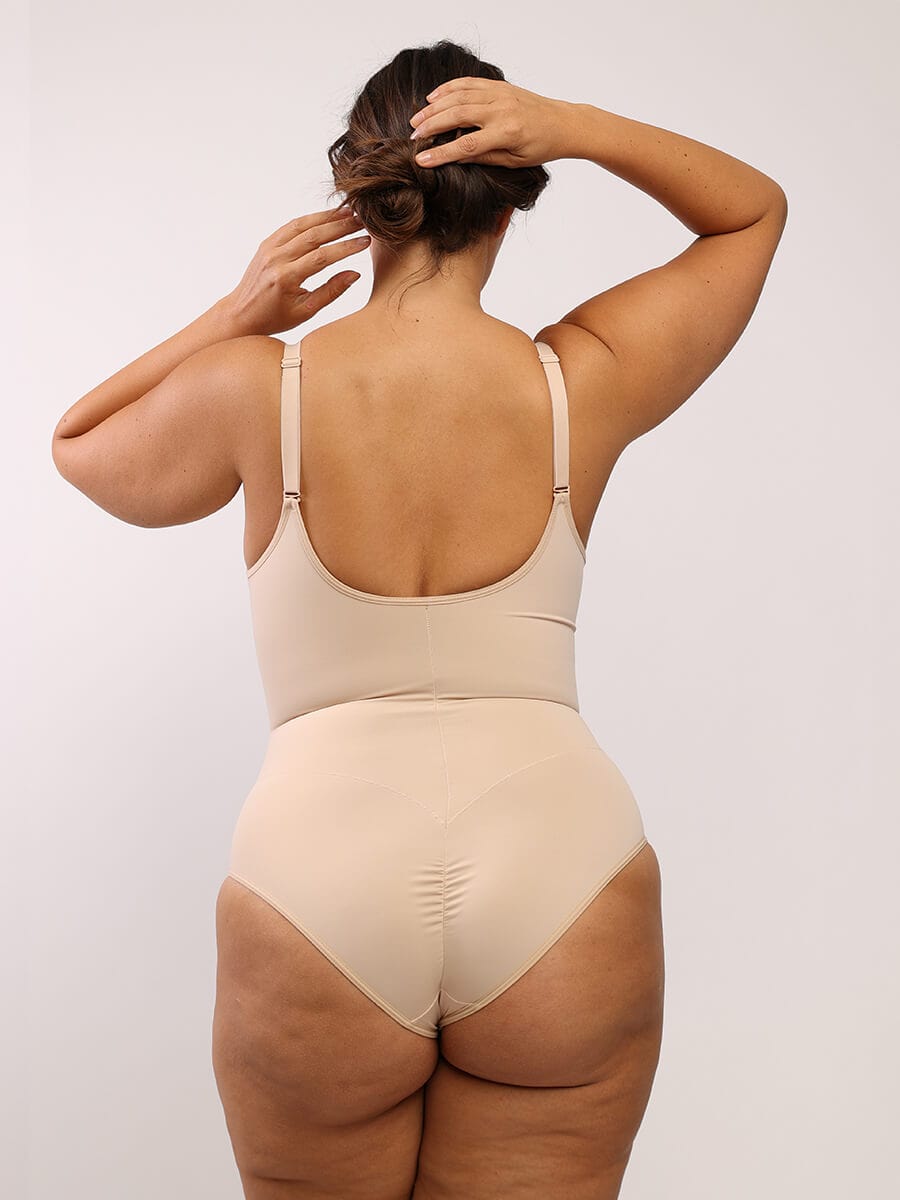 U-Back Mesh Panel Bodysuit