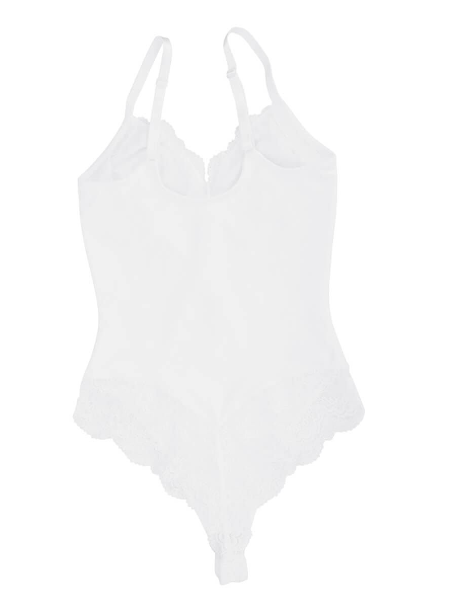 Lace Panel Low-Back Bodysuit