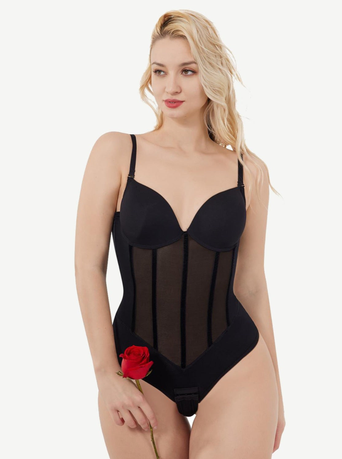 Backless 5-Bone Corset Bodysuit