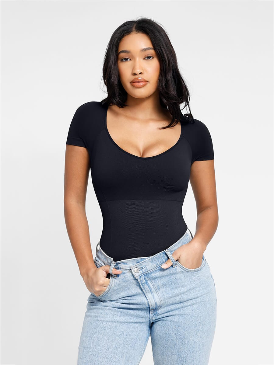 Square Neck Short Sleeve Bodysuit