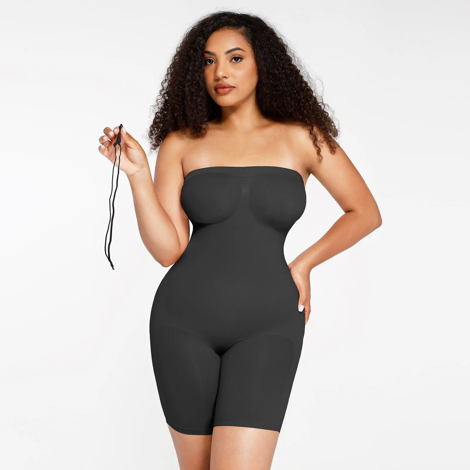 Mid Thigh Bodysuit with Adjustable Straps