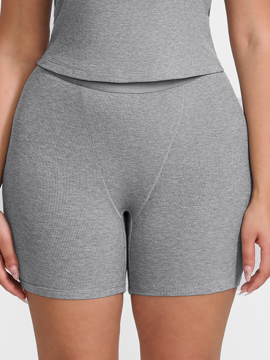 Cotton Ribbed Shorts