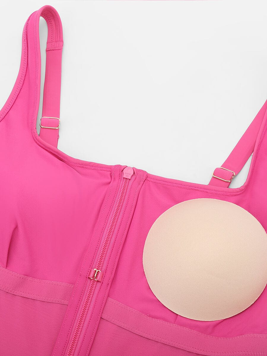Zip-Front Shaping Swimsuit
