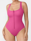 Zip-Front Shaping Swimsuit