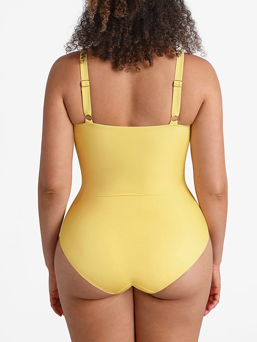 Ruched Deep V Shaping Swimsuit