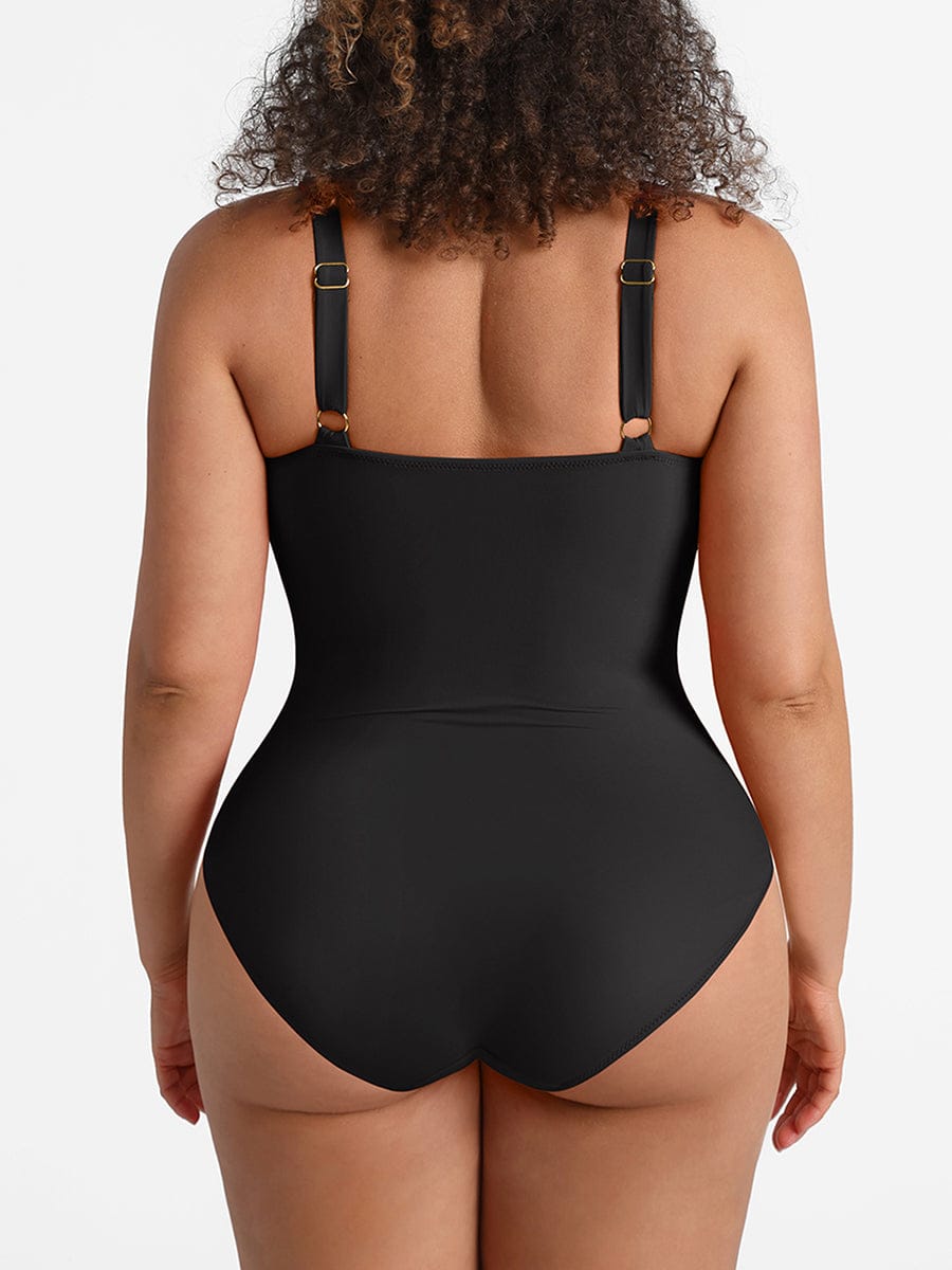 Ruched Deep V Shaping Swimsuit