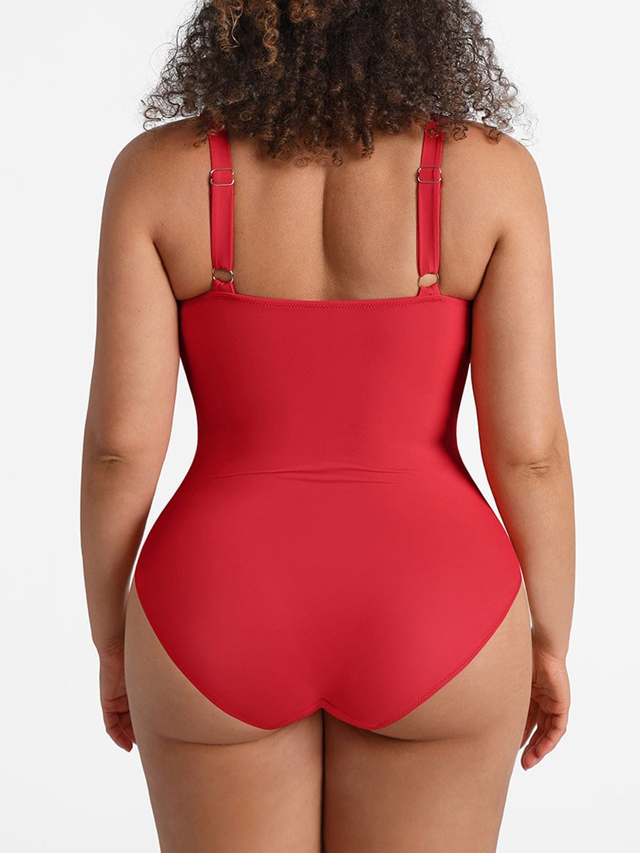 Ruched Deep V Shaping Swimsuit