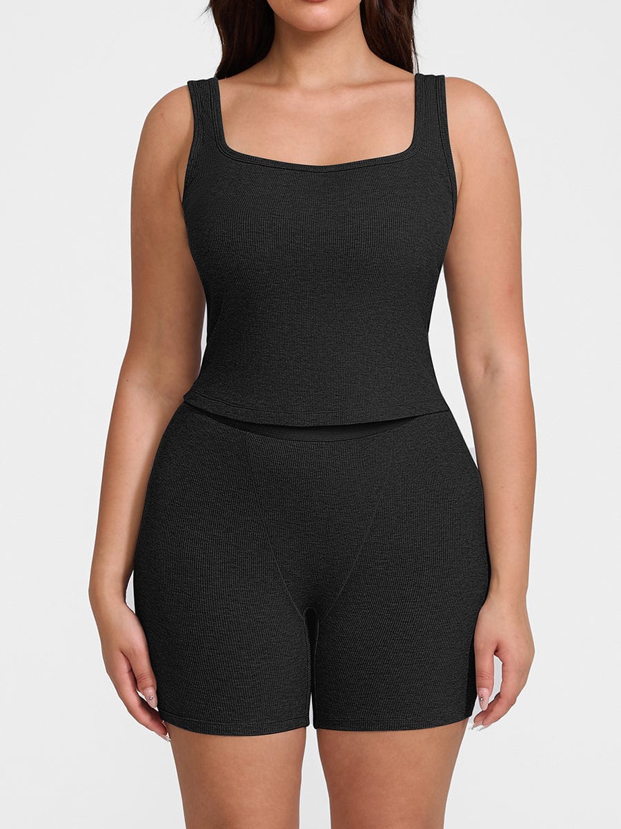 Ribbed Scoop Neck Tank Top