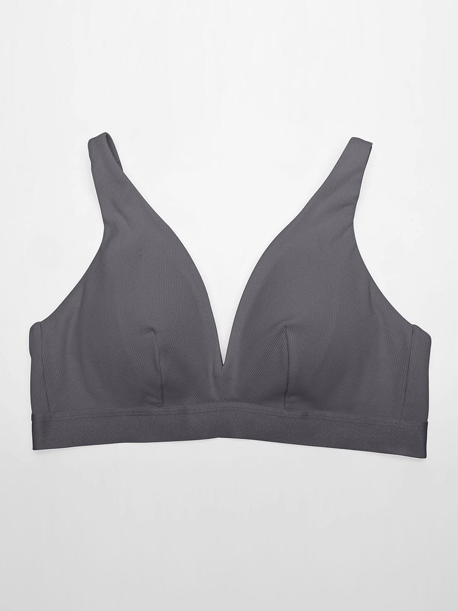 Deep V-Neck Ribbed Modal Bralette