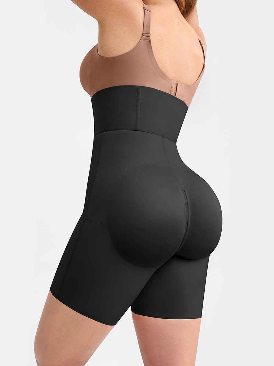 Zip-Front Hard Mesh Shaper Shorts
