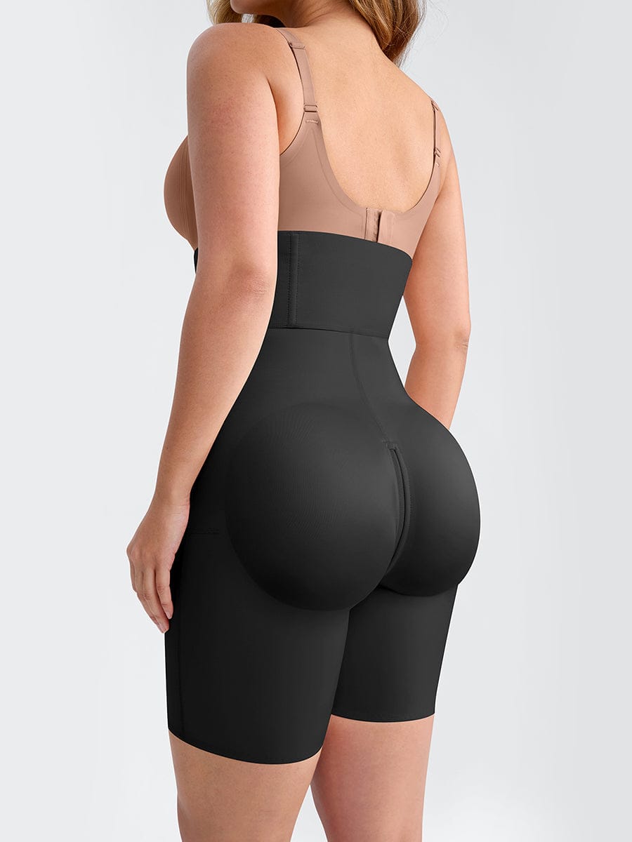 Zip-Front Hard Mesh Shaper Shorts