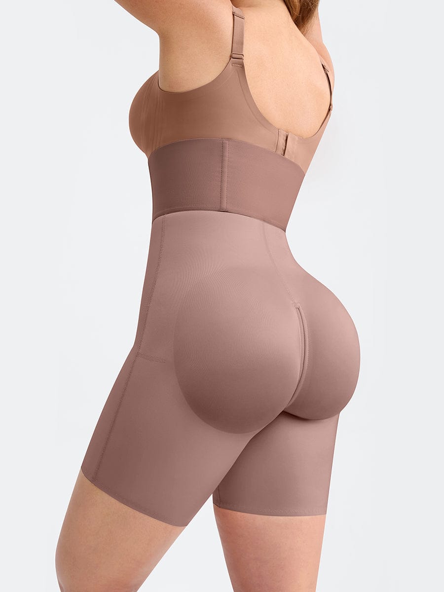 Zip-Front Hard Mesh Shaper Shorts