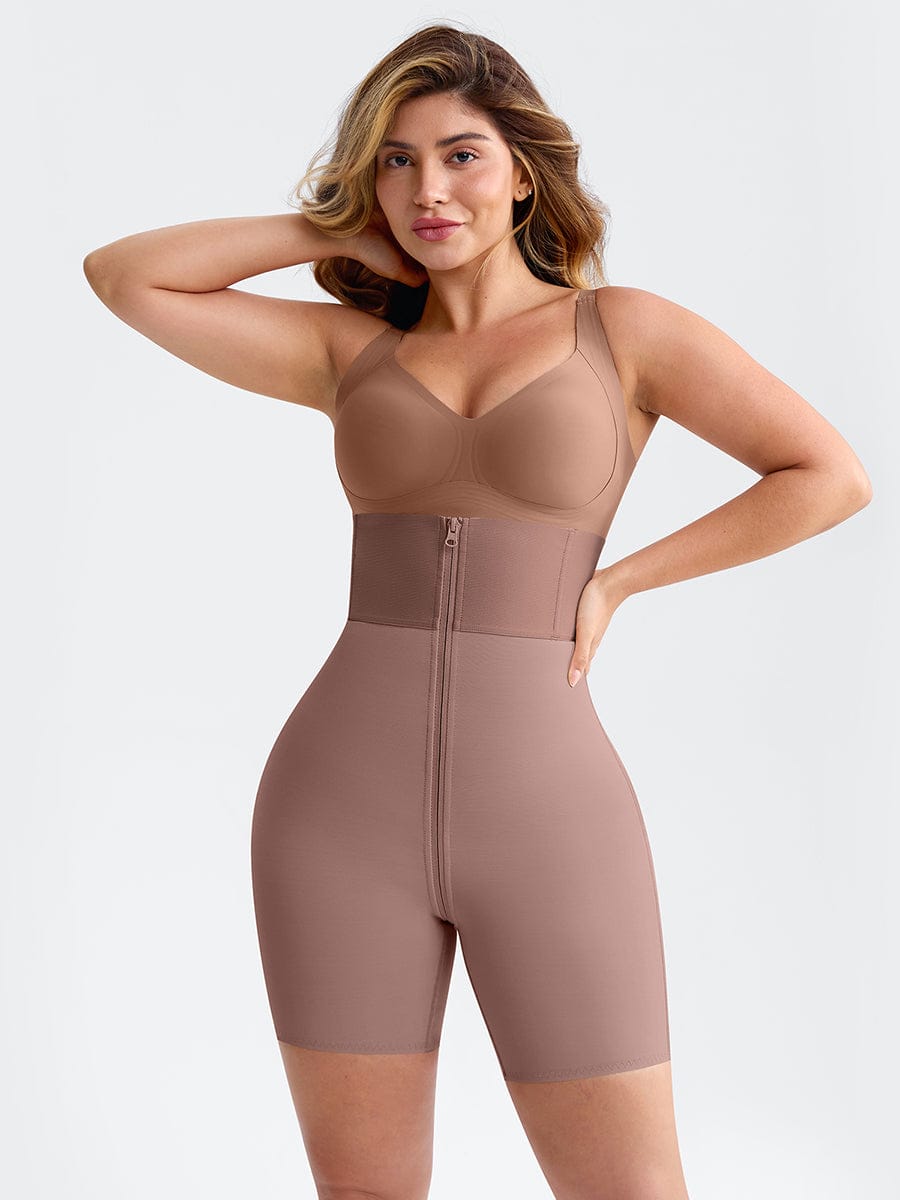 Zip-Front Hard Mesh Shaper Shorts