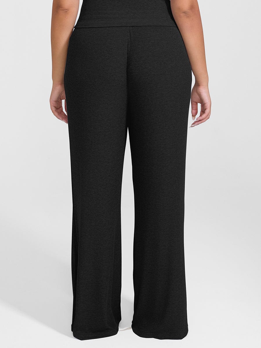 Ribbed Wide-Leg Lounge Pants