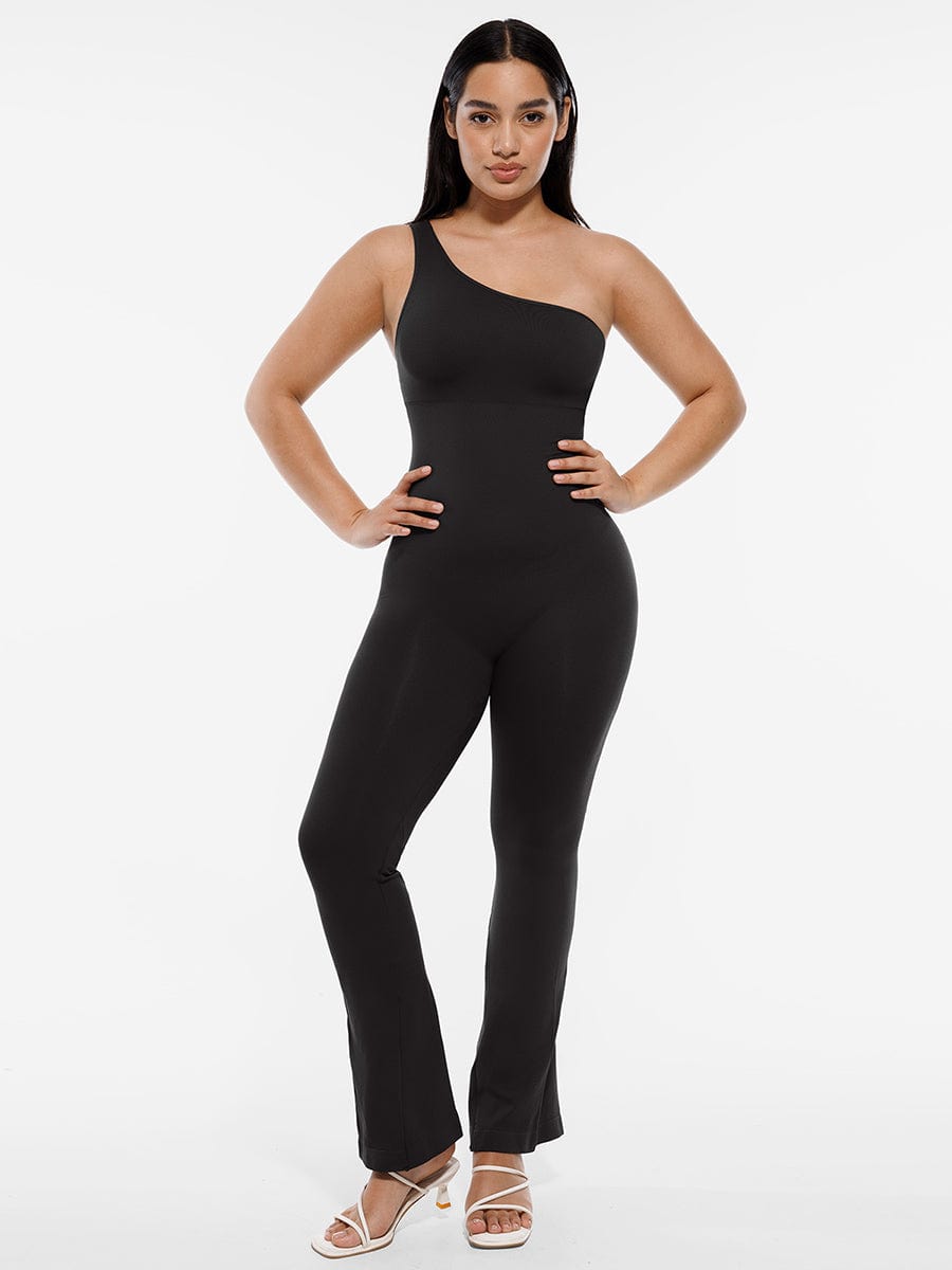 One-Shoulder Flared Jumpsuit
