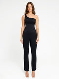 One-Shoulder Flared Jumpsuit
