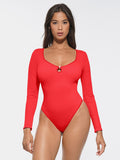 Ribbed Scoop Neck Bodysuit