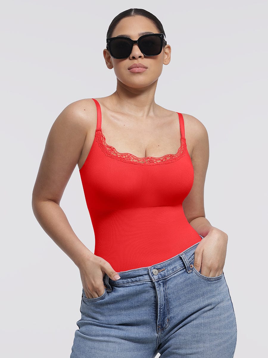 Lace Trim Cami Bodysuit