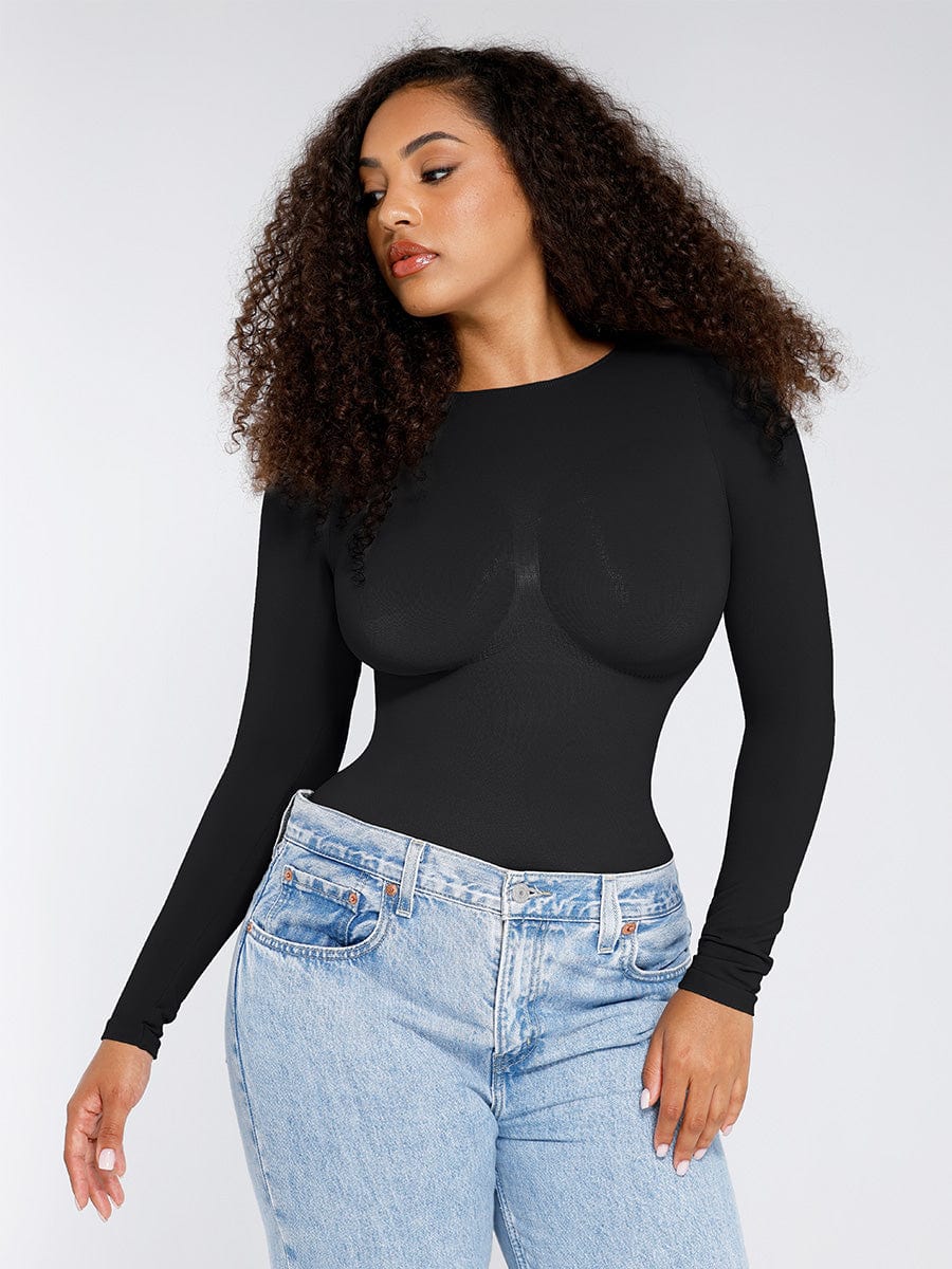 Long-Sleeve Seamless Shaping Bodysuit