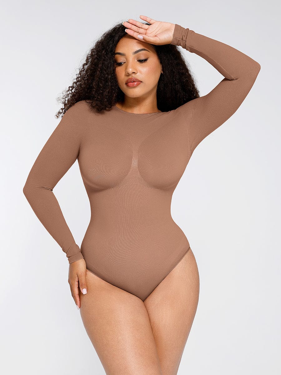 Long-Sleeve Seamless Shaping Bodysuit