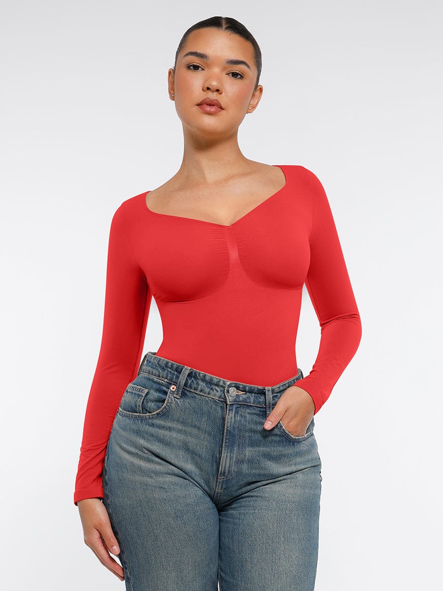 Long-Sleeve Chest Support Bodysuit