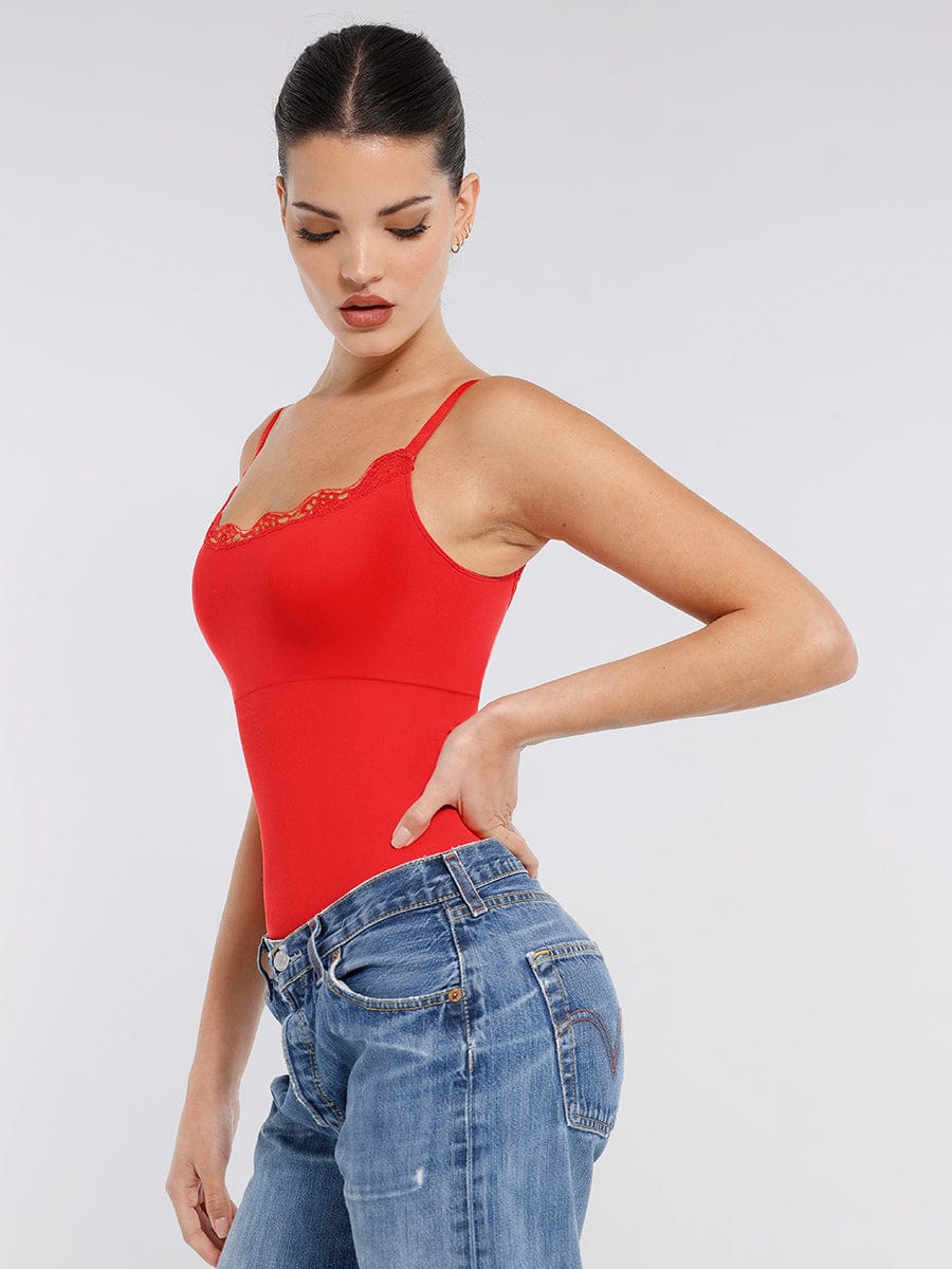 Lace Trim Cami Bodysuit