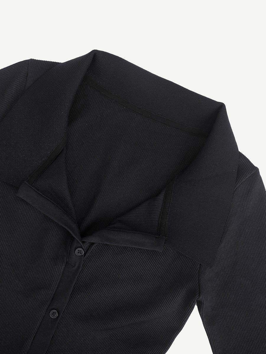 Collared Zip-Front Shirt Dress