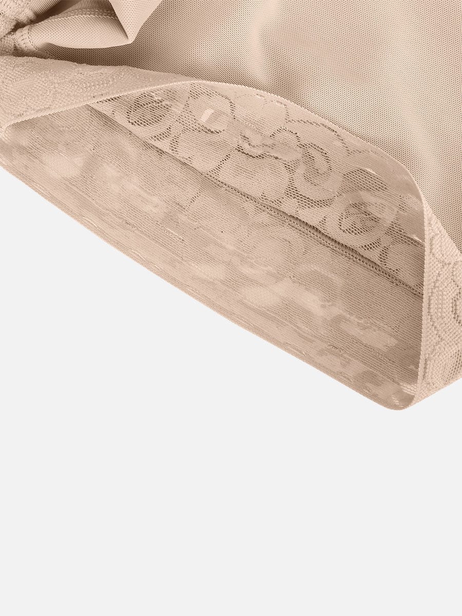 Lace Trim Hook-Front Shaper Shorts