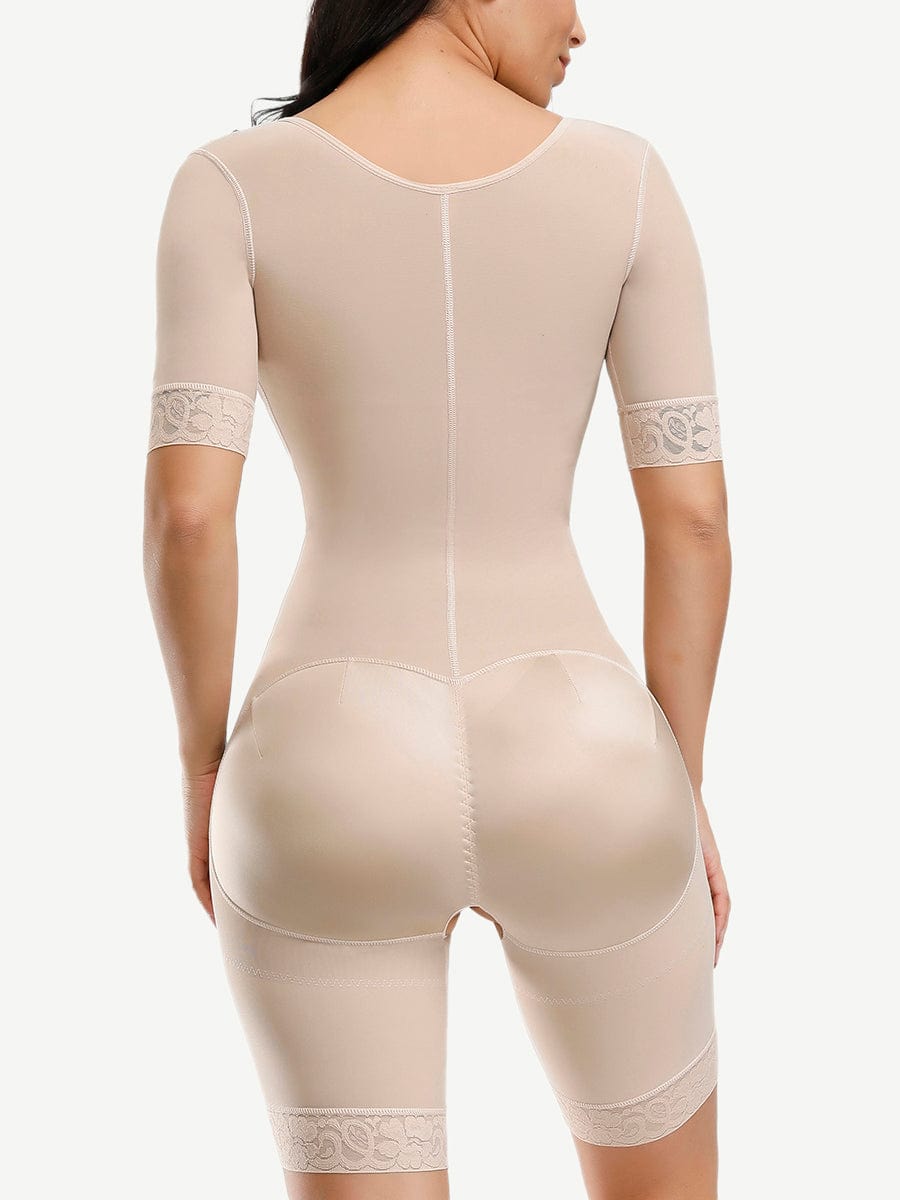 Sleeved Lace Zip Body Shaper