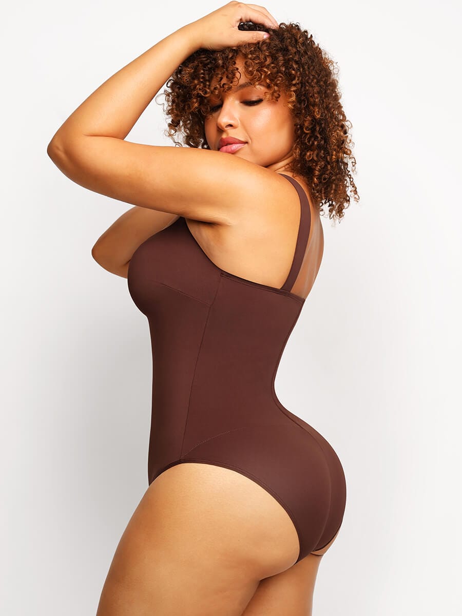 Square Neck Ruched Bodysuit
