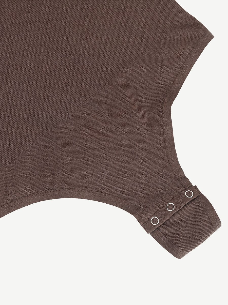 Modal Snap Placket Thong Bodysuit