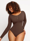 Modal Snap Placket Thong Bodysuit