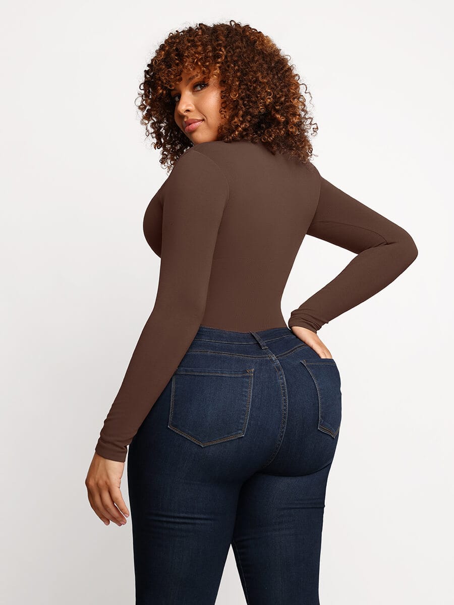 Modal Snap Placket Thong Bodysuit