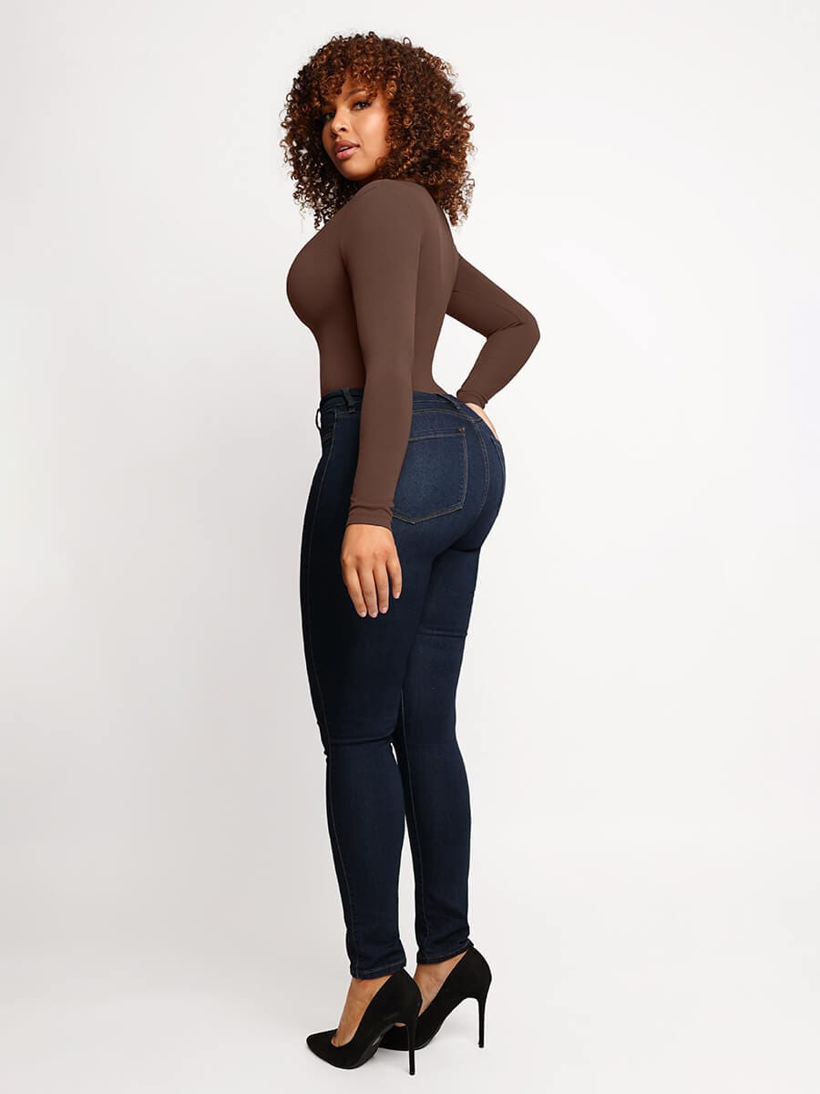 Modal Snap Placket Thong Bodysuit