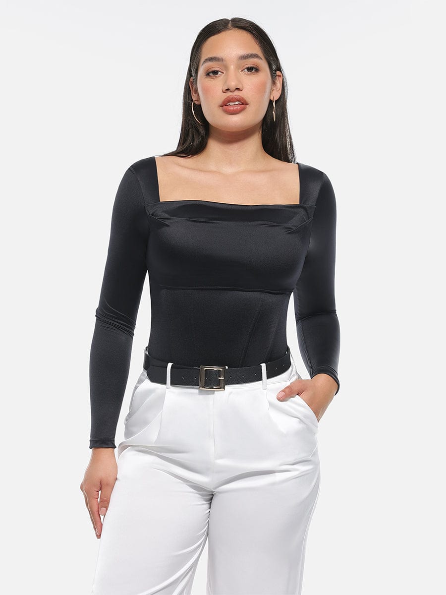 Square Neck Corset Bodysuit