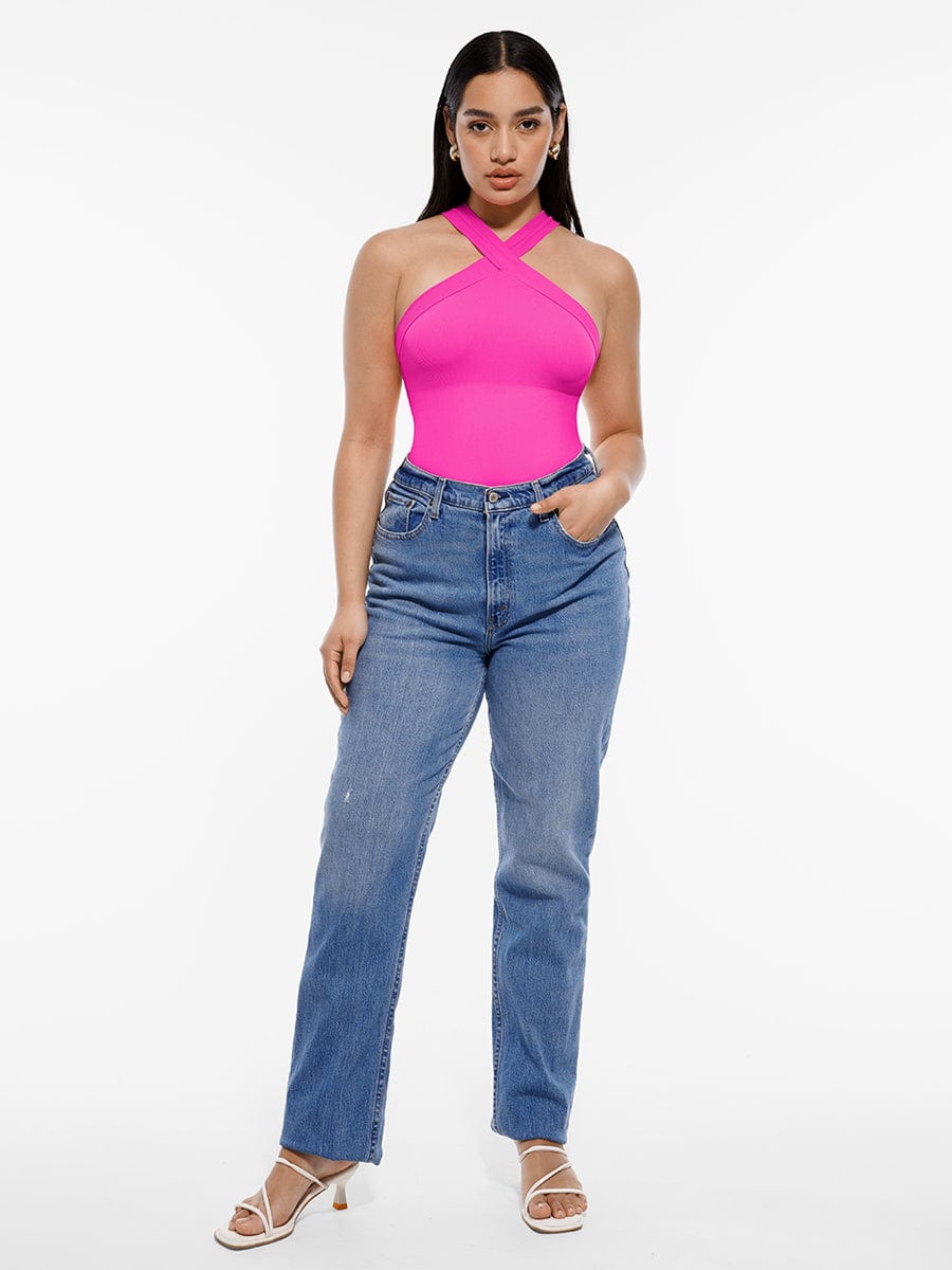 Crossover Halter Bodysuit