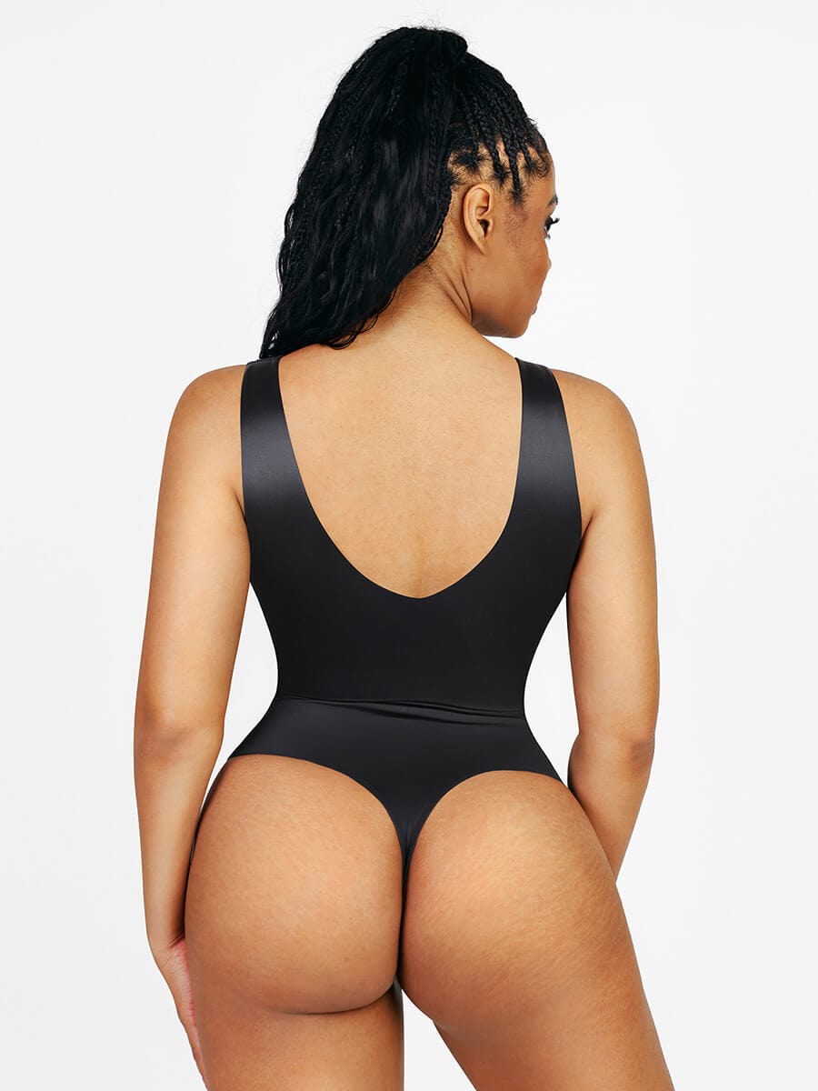 Pearl Satin Deep V Bodysuit
