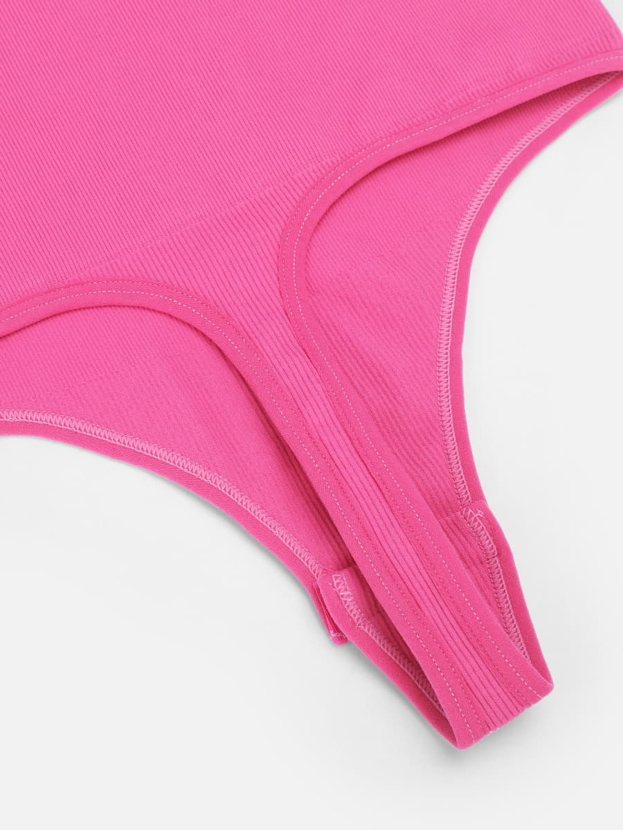 V-Neck Long Sleeve Seamless Bodysuit