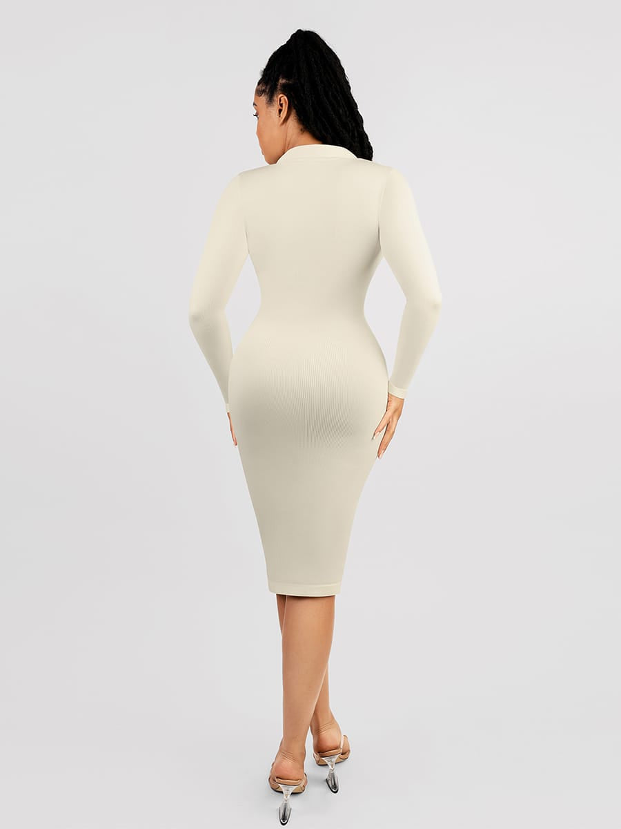 Collared Zip-Front Shirt Dress