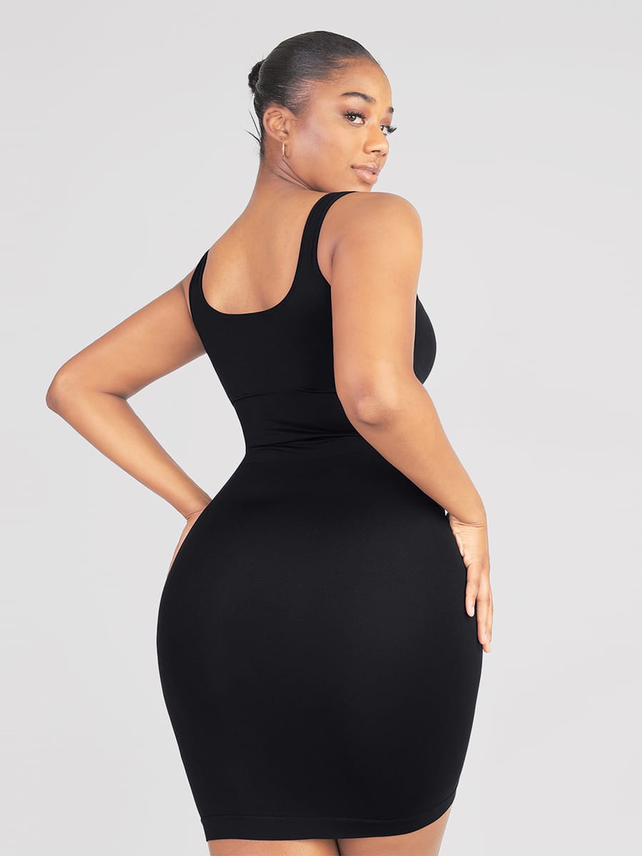 Square-Neck Shaping Mini Dress