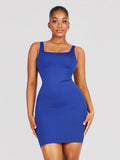 Square-Neck Shaping Mini Dress