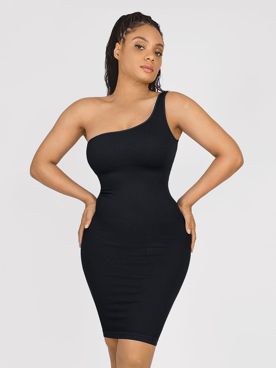 One-Shoulder Waist Trainer Dress