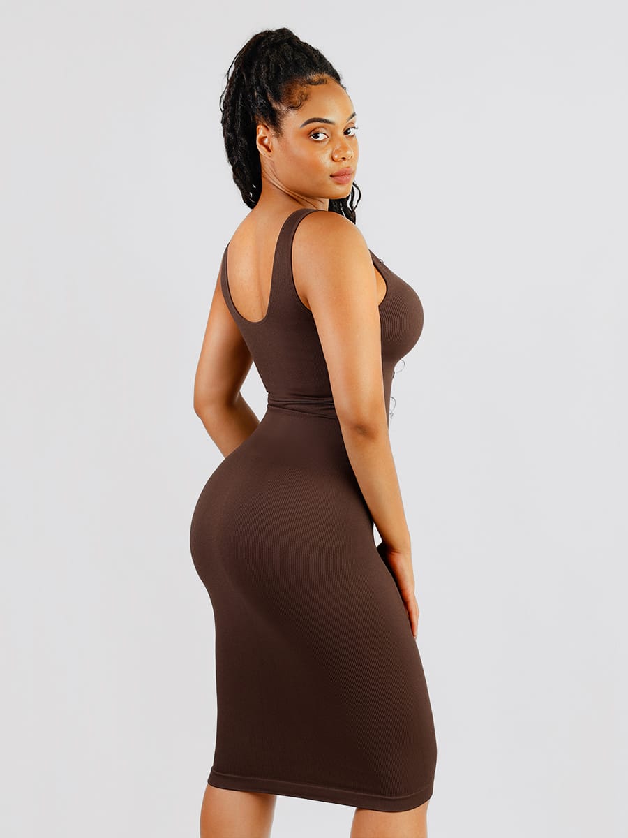 Deep V-Neck Shaping Dress