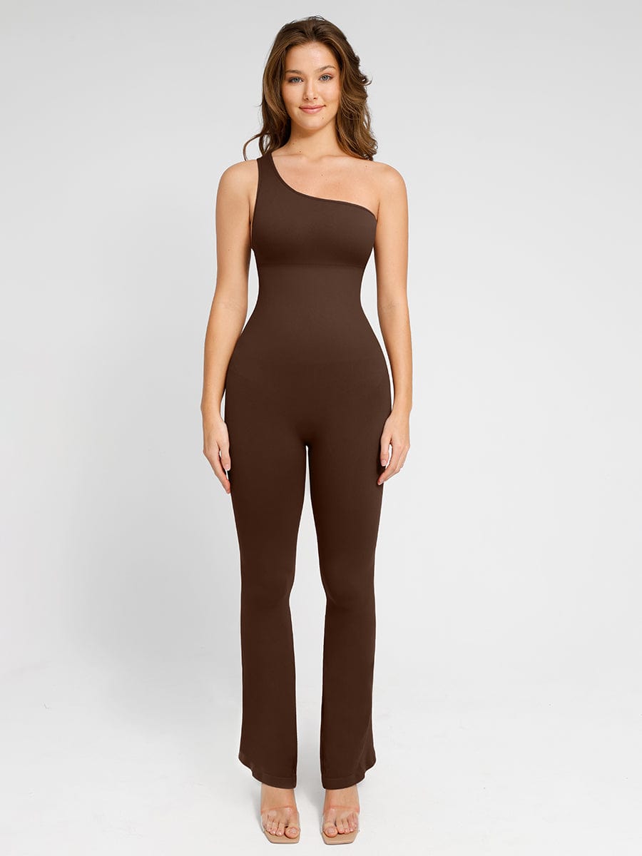 One-Shoulder Flared Jumpsuit