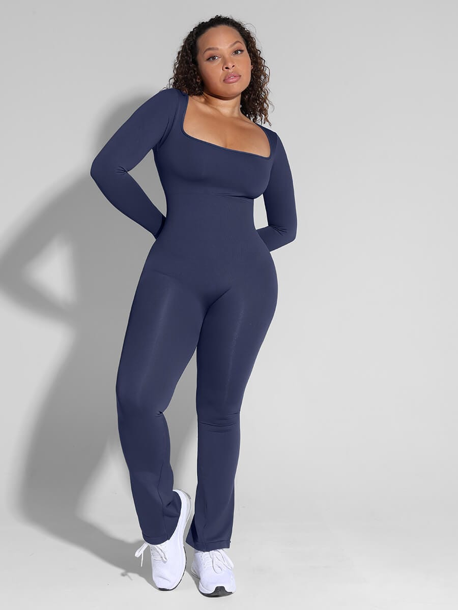 Square Neck Flared Jumpsuit