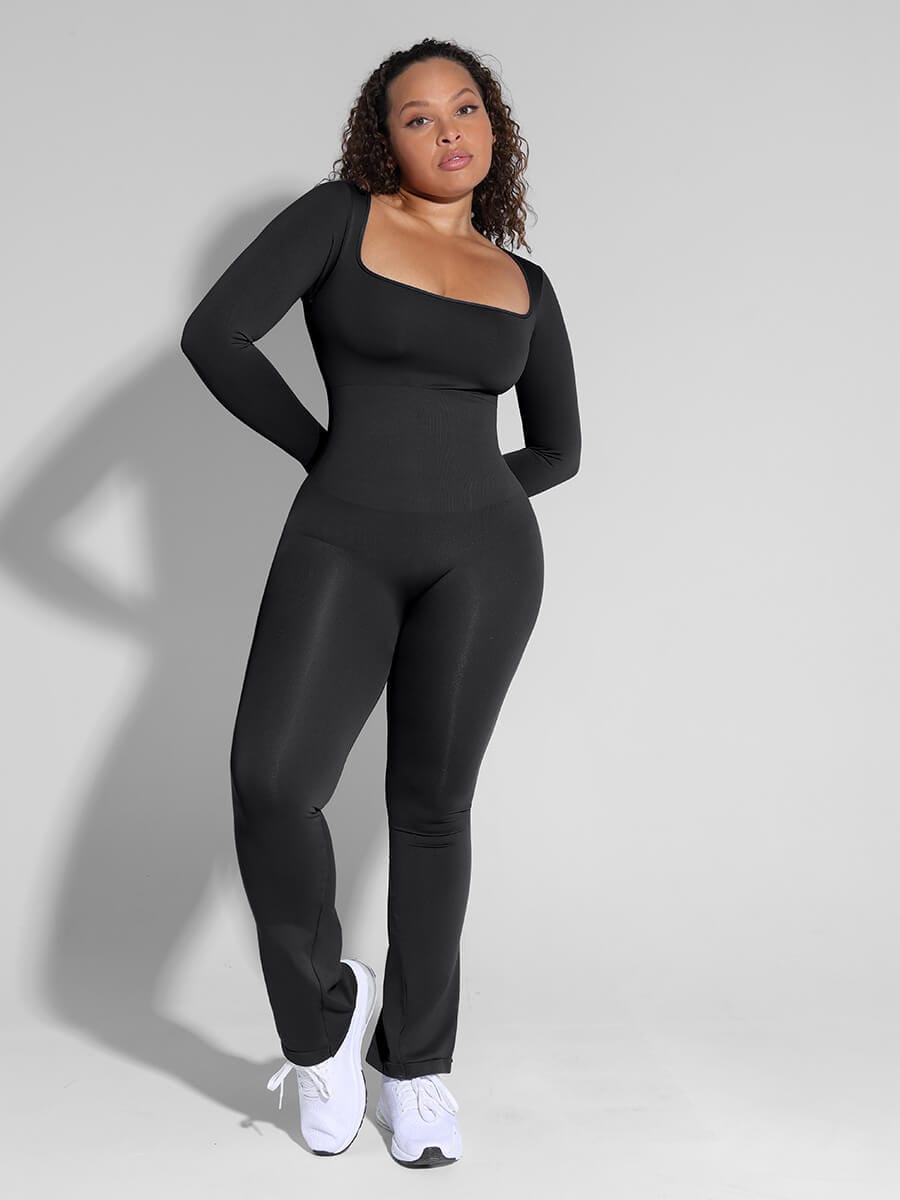 Square Neck Flared Jumpsuit